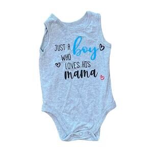 3M-6M Baby "Just a boy who loves his mama" Tank Onesie